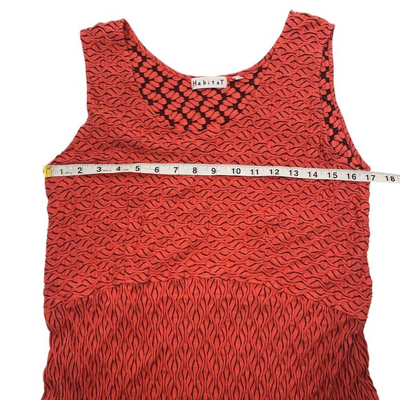 Habitat Sleeveless coral pink Red Textured Knit Dress M  Rayon Blend stretch - Picture 8 of 11